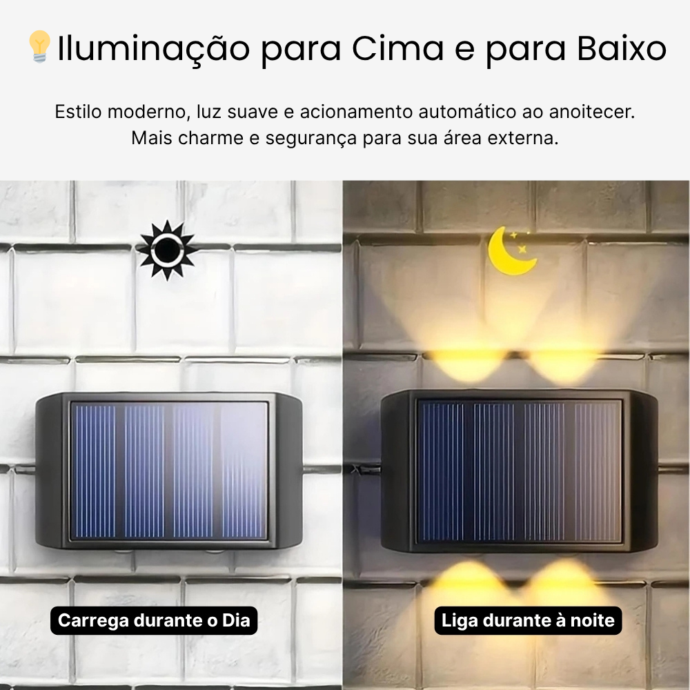 Lumine Solar Deco - Luminária de Parede LED com Energia Solar